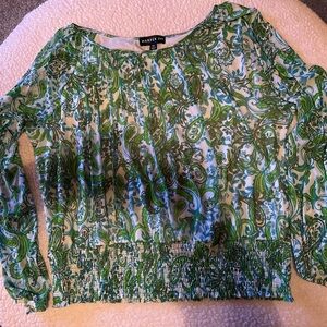 Harper Green and Blue Paisley Blouse